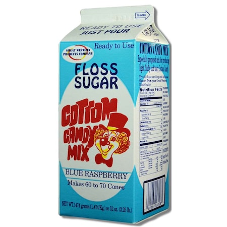 Great Western Floss Sugar Blue Raspberry 3.25lbs, PK6 16005
